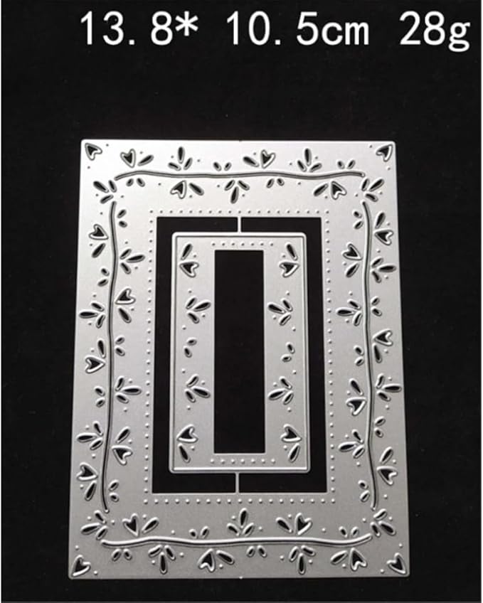 Mvchifay Cutting Dies for Card Making Metal Die-Cuts Scrapbooking Tool Hollow Frame DIY Craft Punch Template Embossing for Paper Album Decor (Love-line Frame-13.8x10.5cm)
