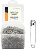 vrupin 2000 Pieces - Silver Safety Pins, 1.1 inch 28mm, Extra Strong, Multi-purpose