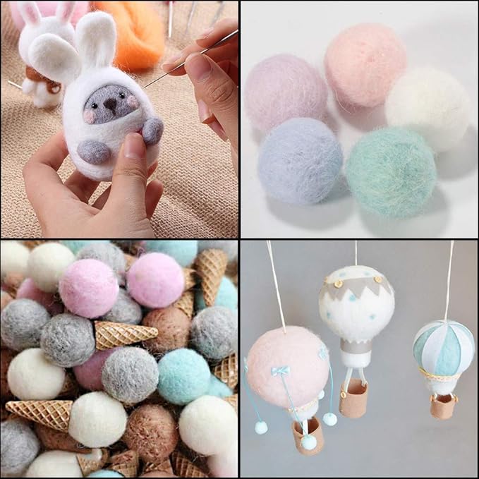Wool Roving Bulk - 8.82oz Super Wool Chunky Yarn, Wool Roving Top for Needle Felting, Soft Felting Wool Supplies for Hand Spinning, Felting, Blending, Weaving and DIY Craft