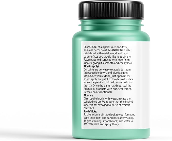 GRANOTONE Chalk Paint for Furniture, Home Decor, Crafts | Eco-Friendly | All In One Paint | No Wax Needed | Versatile DIY Solution | 120 ML (TURQUISH)