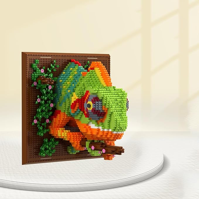 BDYDT Wall Art Chameleon Building Blocks Set; A Wall Decor Set for Adults Who Love Creative Hobbies(2688 Pieces) Toys Gifts for Kid and Adult