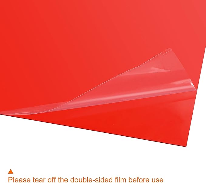 uxcell 4Pcs A4 Gel Light Lighting Filter Overlay Transparent Color Correction Plastic Vinyl PVC Sheets Photography Television Red,0.3mm