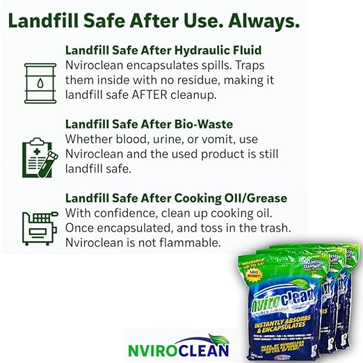 5 LB (Pack of 3) - Absorbs up to 180 LBS! Spill Absorbent & Encapsulant for Oil, Paint, Pet Waste, Chemicals and More.