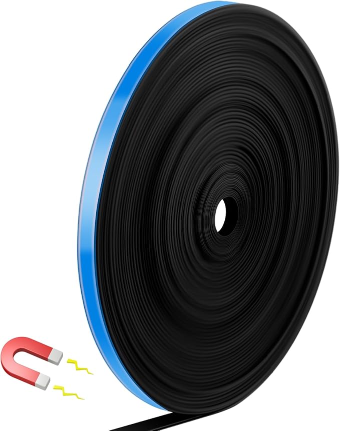 Magnetic Tape Roll Thin Strips, 0.39 Inch x 66 Feet Magnetic Board Dividers Whiteboard Graphic Decorative Tape Marking Line for Classroom Office Art Accessories(Blue)