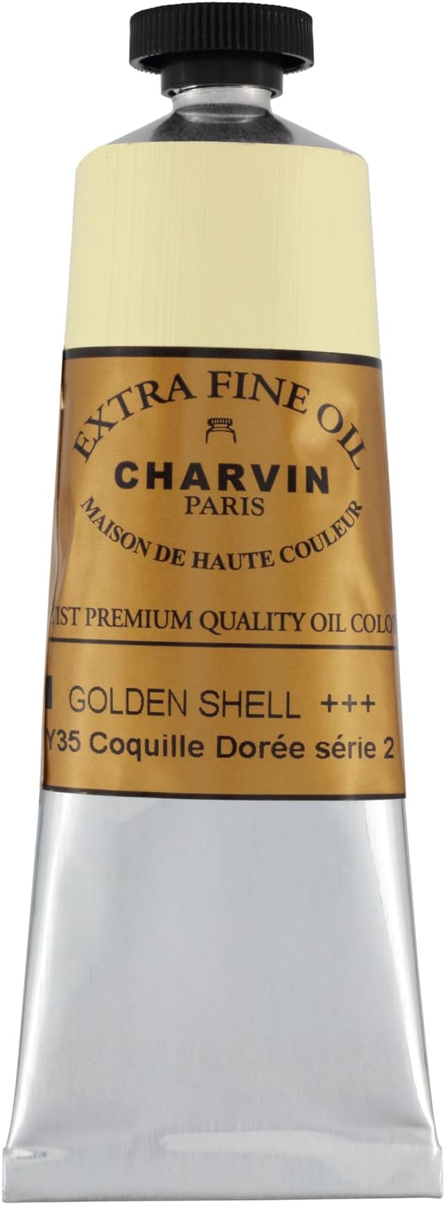 Charvin Extra Fine Oil Paint, Golden Shell 60 mL - Triple-Milled, Rich Texture, Poppy Oil-Based, Light-Fast, Handmade, Archival Quality