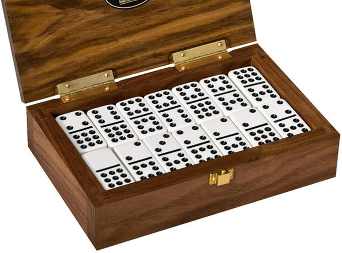 Alex Cramer The Nines Double 9 Domino Set - American-Made Solid Walnut Case Holds Our 55-Piece Domino Set for Adults