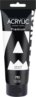 AUREUO Lamp Black Acrylic Paint, 4 Fl Oz / 120ml Single Tube, Rich Pigment Art Craft Paints for Canvas, Rocks, Wood, Ceramic, Fabric - Art Supplies for Beginners, Professionals, Artists
