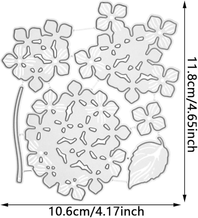 Cutting Dies Metal Stencils Scrapbooking Tools DIY Embossing Template for Paper Card Making Album Arts Crafts Supplies (Hydrangea-10.6x11.8cm)