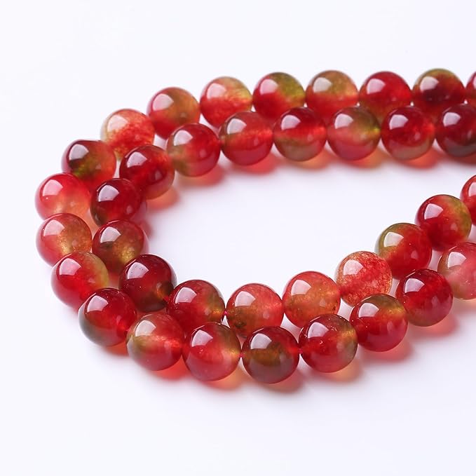 48PCS 8MM Mixed Double Chalcedony Stone Beads Energy Healing Beads for DIY Jewelry Bracelet Necklace Making for Jewelry Making 15Inch