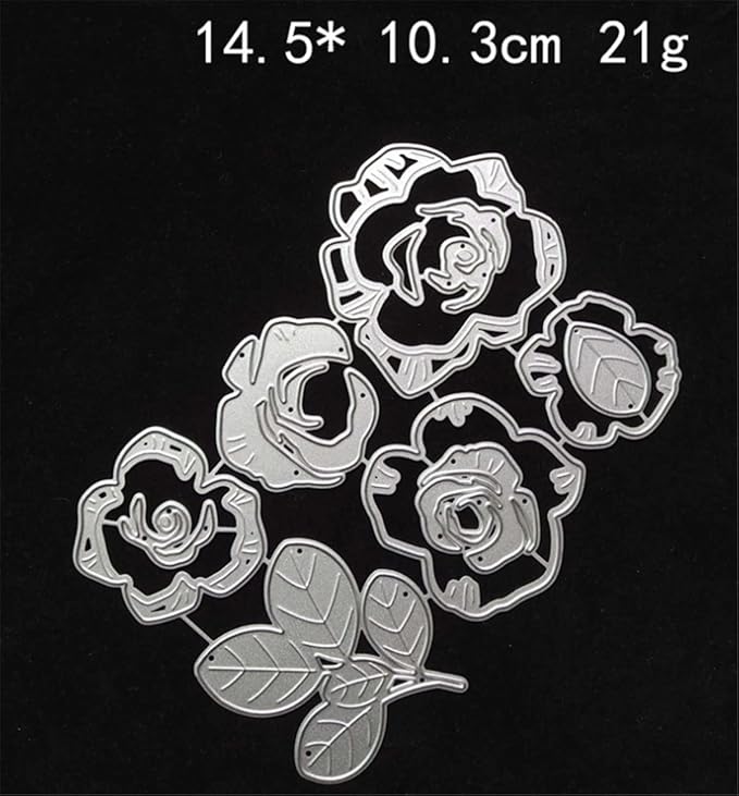 Cutting Dies Metal Stencils Scrapbooking Tools Flowers Lace Frame DIY Embossing Template for Paper Card Making Album Arts Crafts Supplies (Layer Flower B-14.5x10.3cm)