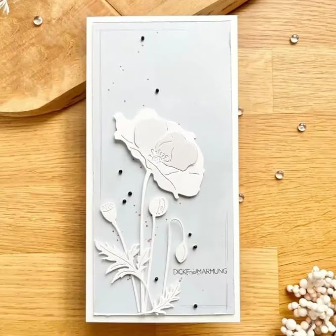 Lapoo Flowers Metal Cutting Die for Scrapbooking - Durable, Cut Stencils for DIY Scrapbook Photo Album Decorative Paper Card, Card Making Supplies, Embossing (Lotus 5.9 x 3 in)