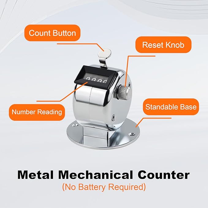 YOJOB Stitch Counters for Knitting and Crocheting, Metal Knitting Row Counter, Hand Tally Clicker Counter (1 Pack)