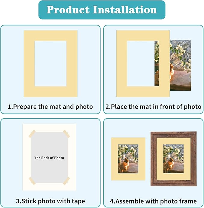 ZBEIVAN 12 Packs Mixed Colors 8x10 Picture Frame Mats for 5x7 Photos, Artworks and Prints, White Core Bevel Cut Frame Mattes
