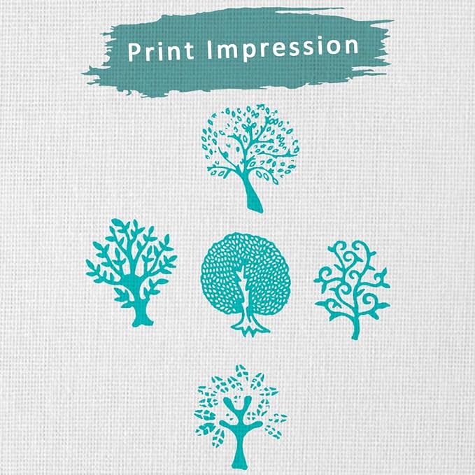 Tree Shape Wooden Block Stamps - Wooden Printing Stamps - Indian Textile Printing Blocks for Tattoo Clay Pottery Henna Card Making Pack of 5, Hashcart®