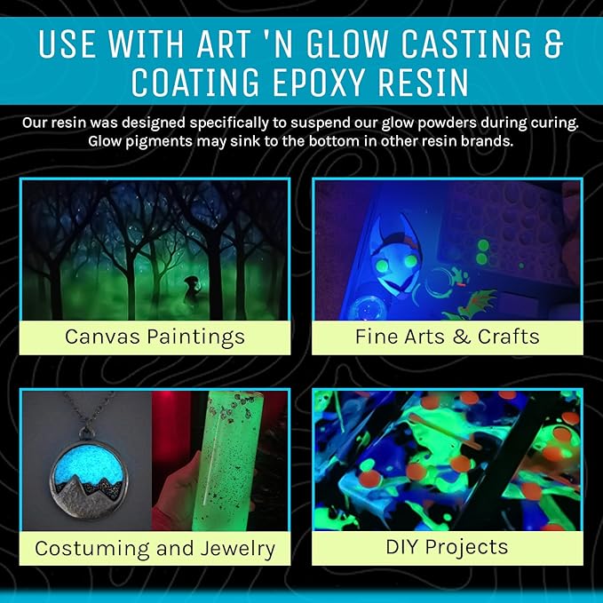 Glow in The Dark Pigment Powder - Neutral and Fluorescent Color for Art Painting, Fine Art, Nail Art Paint, and DIY Crafts - Long Lasting 10+ Color Options - Fluorescent Purple (1 Kilogram)