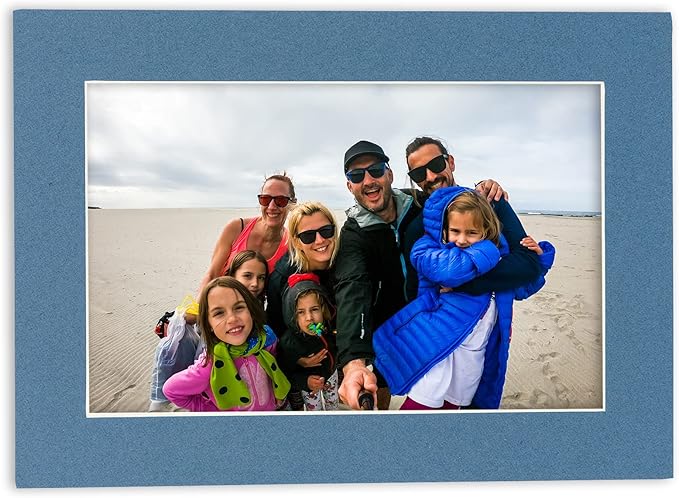 11x14 Mat for 8.5x11 Photo - Precut Steel Blue Picture Matboard for Frames Measuring 11 x 14 Inches - Bevel Cut Matte to Display Art 8.5 x 11 Inches - Acid Free ONE MAT with Backing Board & Clear Bag