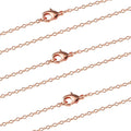 ALEXCRAFT Wholesale 12PCS Rose Gold Plated Solid Brass Chain Hypoallergenic Flat Cable Chains Link Bulk for Jewelry Making (20"(2.0MM))