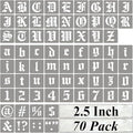 2.5 Inch Alphabet Letter Stencils for Painting - 70 Pack Old English Letter Stencil Templates with Numbers and Signs for Painting on Wood, Reusable Letter Stencils for Chalkboard Wood Signs & Wall Art
