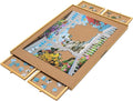 Bits and Pieces Puzzle Board with Drawers – 1500 Piece Jigsaw Puzzle Table Organizer – Premium Wooden Puzzle Board for Adults, 26"x35" Smooth Non-Slip Surface, Portable Puzzle Table with Sorting Trays