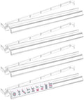 Mahjong Racks with Pushers Set of 4, Mahjong Tile Pushers and Racks, Acrylic Majiang Tile Holders Accessories (Clear)