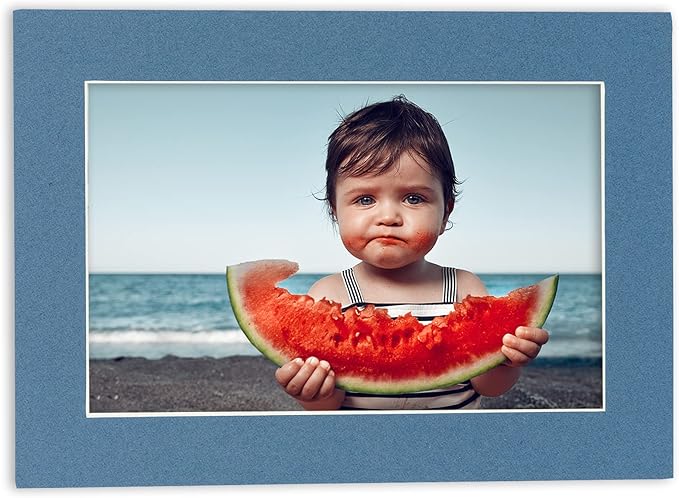Poster Palooza 11x14 Mat for 8.5x11 Photo - Precut Steel Blue Picture Matboard for Frames Measuring 11 x 14 Inches - Bevel Cut Matte to Display Art Measuring 8.5 x 11 Inches - Acid Free ONE MAT