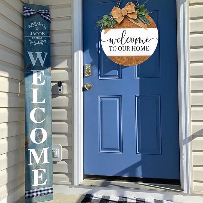 Welcome Stencils for Crafts Reusable Welcome Stencil for Wood Sign 12" Stencils for Painting on Wood Drawing Templates for Wall DIY Home Decor Porch Sign