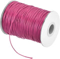 MECCANIXITY Waxed Cord 1mm Waxed Polyester Cord 175 Yard Wax String for Bracelet Making,Necklaces, Beading,Jewelry Making and DIY Crafts(Rose Red)
