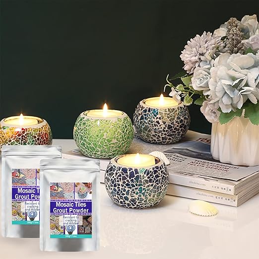 Mosaic Grout, Mosaics Tile Tools, Mosaic Tile Accessories – Essential for Handmade Grouting and Perfect for DIY Craft Projects (Gray, 250G)