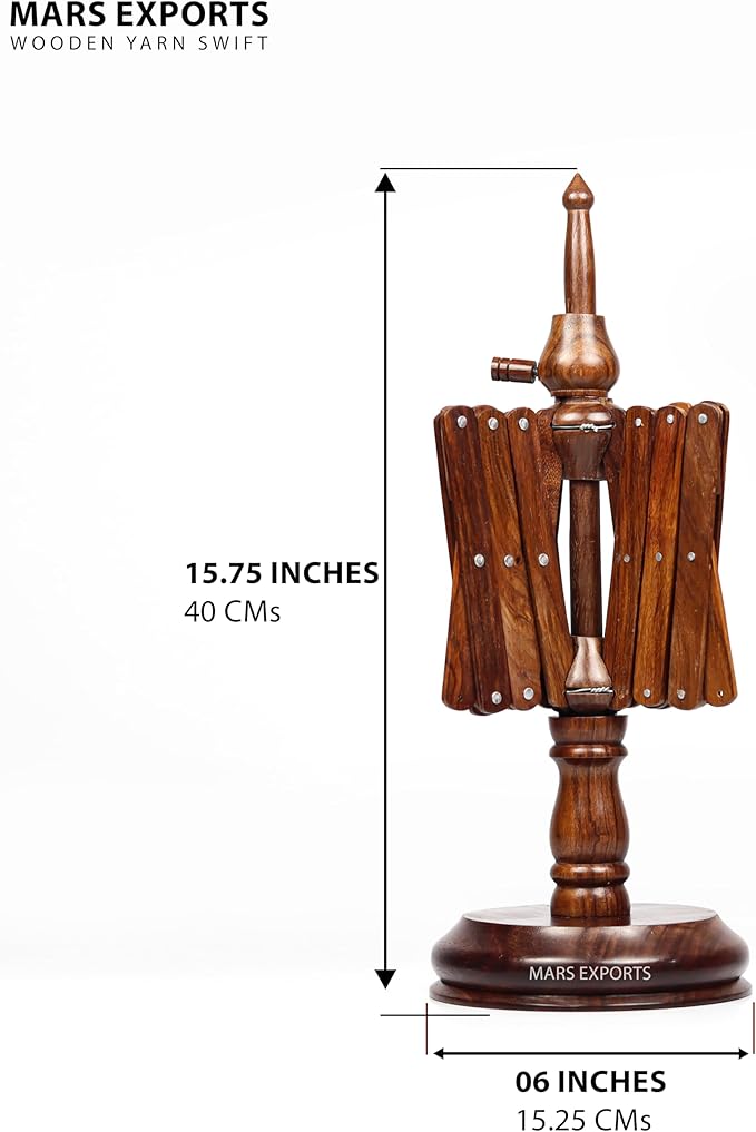 Wooden Yarn Winder for Knitting and Crocheting, Rosewood Swift Hand Operated Large Yarn Ball Winder, Heavy Duty Table Top Swift