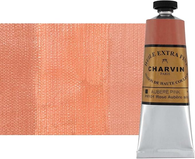 Charvin Extra Fine Oil Paint, Aubere Pink 60 mL - Triple-Milled, Rich Texture, Poppy Oil-Based, Light-Fast, Handmade, Archival Quality