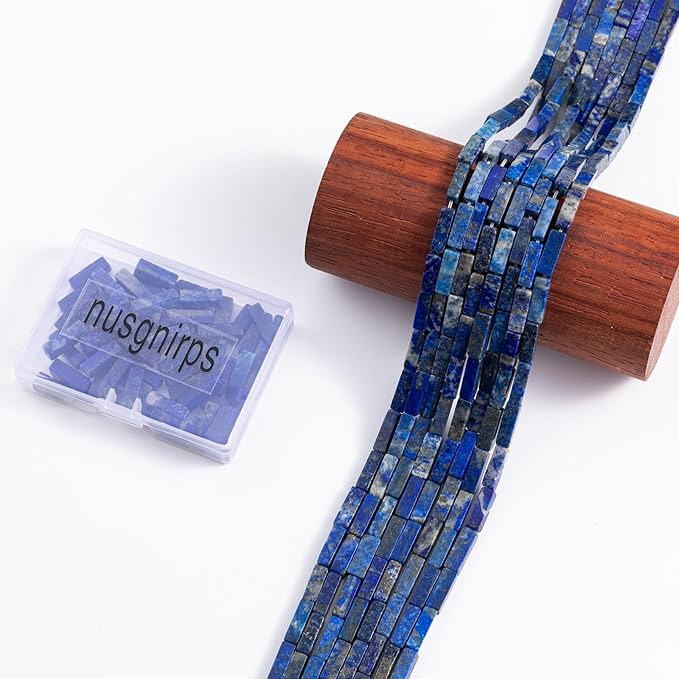 Natural Lapis Lazuli Rectangle Tube Beads 4x13mm 38cm/str Loose Semi Gemstone Stone Beads for Making Bracelets Necklace Earrings