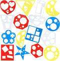 16 PCS Geometric Stencils Template for Kids Children Shapes Drawing Stencils Colorful Simple Drawing Art Painting Template for DIY Craft Toddlers Preschooler Learning Tool (Multicolor, 5.9x5.9 Inch)