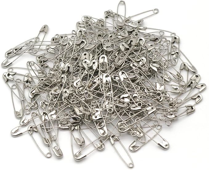 vrupin 2000 Pieces - Silver Safety Pins, 1.1 inch 28mm, Extra Strong, Multi-purpose