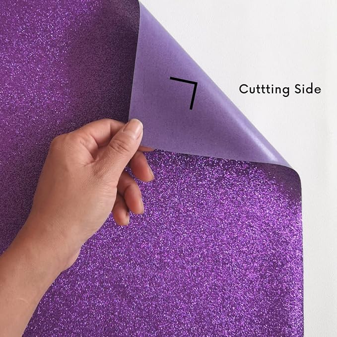 Purple Glitter HTV Heat Transfer Vinyl Bundle 8 sheets-12 x12 Iron on Vinyl for T Shirts Hats Clothing Compatible with Cricut Cameo Heat Press Machine