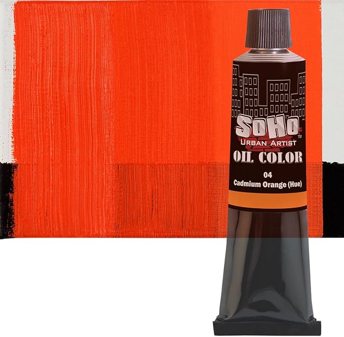 Soho Urban Artist Oil Paint - Cadmium Orange Hue, 170 ml Tube - Best Valued Oil Colors for Painting, Excellent Pigment Load