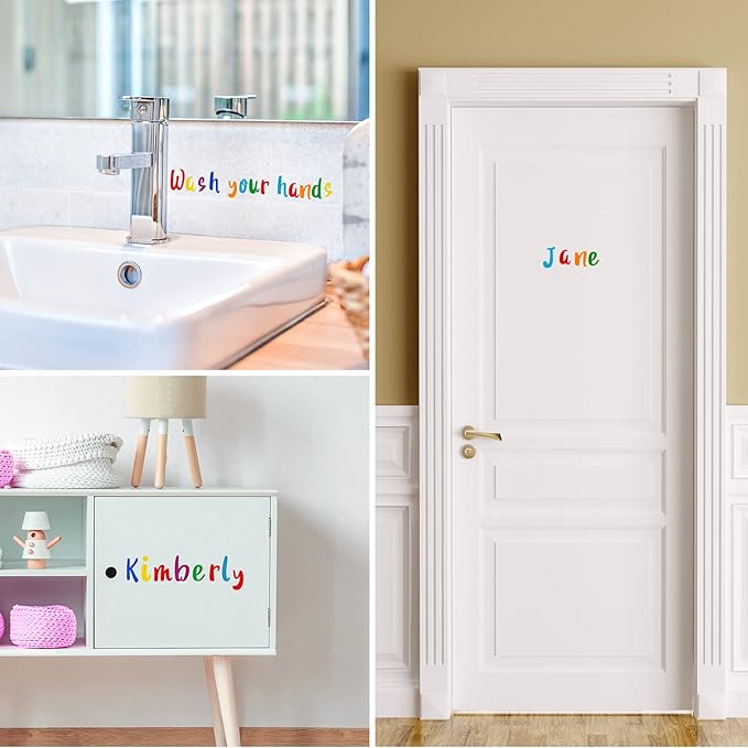 Outus 576 Pieces 8 Sheets Letters Stickers Self Adhesive Vinyl Letter Alphabet Number Stickers Mailbox Numbers Sticker, Decals for Classroom Decor, Sign, Door(Bright Color,1 Inch)