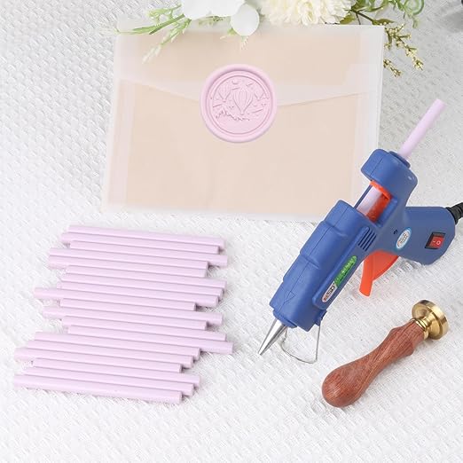 Sakura Pink Sealing Wax Sticks, WASOHLING 20Pcs Glue Gun Wax Seal Sticks for Wax Seal Stamp, Light Pink Wax Seals for Christmas Wedding Invitation Envelope Letter Seals, Craft Adhesive (Mini Size)