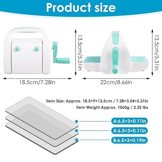 Mini Die Cutting Machine, 3 inch Embossing Machine for Scrapbooking,Cardmaking, 3 1/8" Feeding Slot