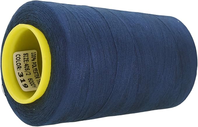 Mandala Crafts 4 Pack of Serger Threads Cones Spools - 40S/2 24000 Yards Polyester Navy Blue Threads for Sergers Machine and Overlock Quilting Sewing Machine