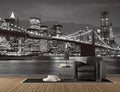 Brooklyn Bridge and New York City Wall Murals Large Photo Wallpaper Murals for Wall Living Room Bedroom Dining Room(Not Self-Adhesive) 151inchx105inch (385x268cm)