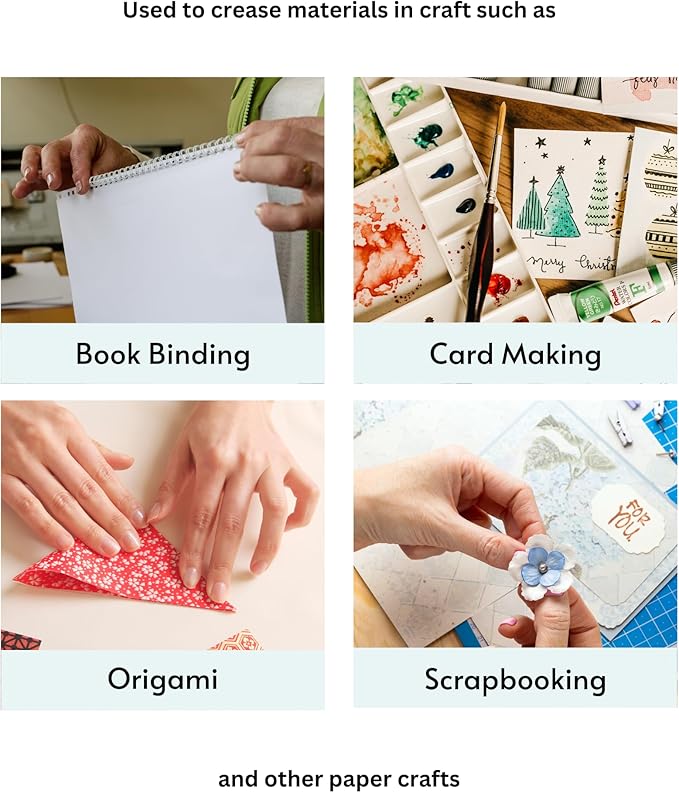 CrafTreat Teflon Bone Folders for Card Making - Burnisher Bone Folder - Teflon Bone Folder Tool for Scoring Creasing Origami and Paper Crafts- Pencil Shape Tool