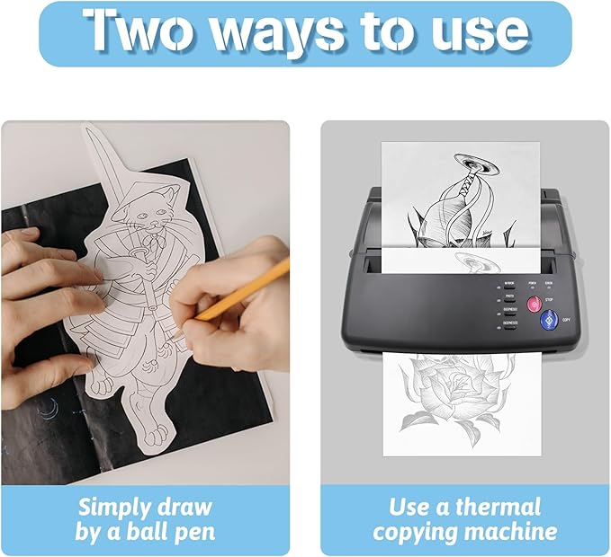 Combofix Tattoo Transfer Paper, 50 Sheets Thermal Tattoo Stencil Paper for tattooing, Transfer Paper Tracing Paper A4 Size with Tattoo Supplies