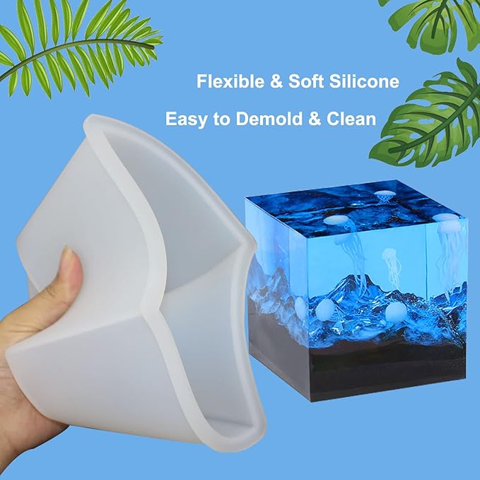 4 Inch Cube Silicone Mold Super Large Square Resin Mold Resin Epoxy Casting Molds