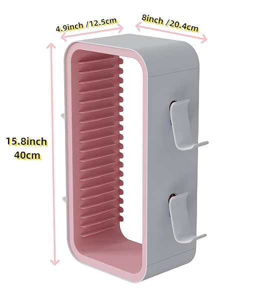 wigmoa OYO-1 15.8INCH Game Storage Tower Compatible with PS5/ Xbox Series S & X/Switch, Universal Video Discs Organizer 18 PCS with 4 Controller Holder, Game Disk Box Stand (White/Pink)