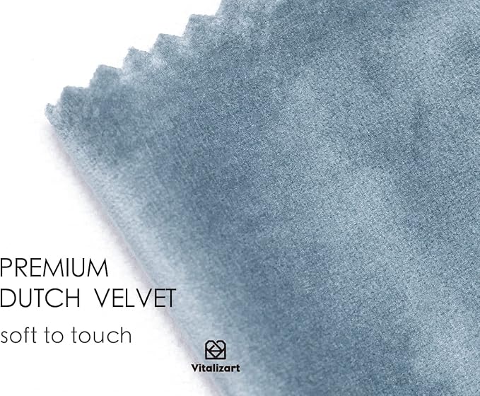 Vitalizart Dusty Blue Velvet Ribbon Set 3/8" x 15 Yd Wooden Spool Fabric Trim 3 Rolls * 5 Yd for Christmas Wreath Decoration Handmade Craft Ornaments Gift Wrapping & Bow Making