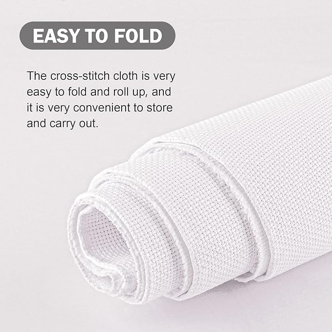 Cross Stitch Aida Fabric 18 Count, 59 by 39 Inch Large Size, Classic Reserve Cross Stitch Aida Cloth for Home DIY Embroidery Decoration