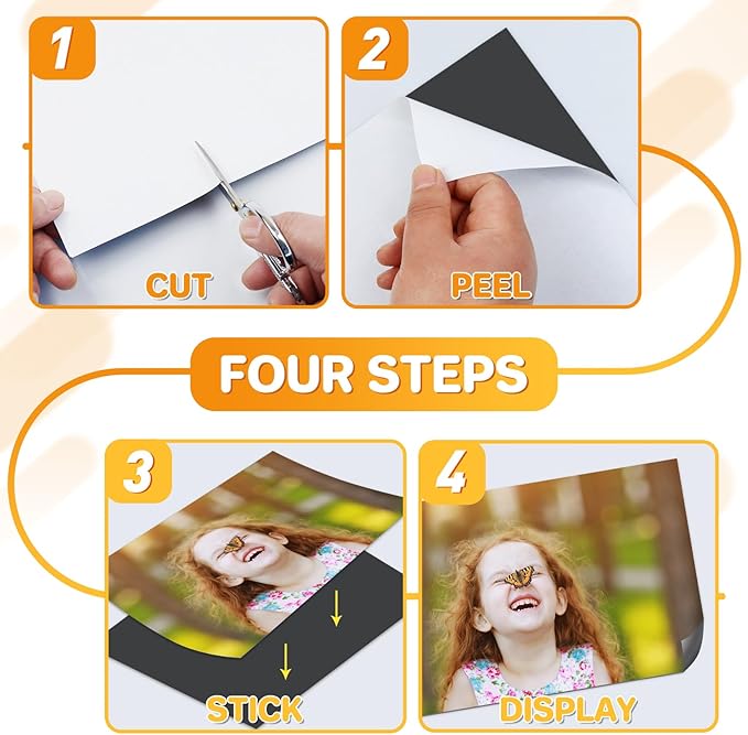 FINDMAG Magnetic Sheets, 11 Pack, 4" x 6" Magnet Sheets with Adhesive Backing, Cut and Customize Flexible Self Adhesive Magnetic Sheets for Picture, Photo, Craft and DIY