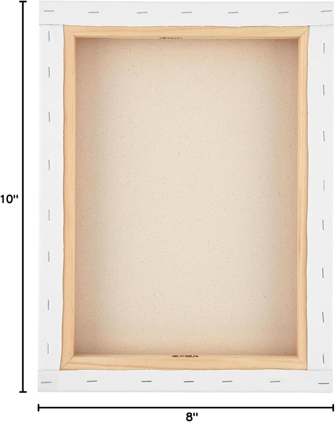 SoHo Urban Artist, 8x10 Heavyweight Stretched Cotton Canvas for Painting - 1.5" Deep- 3 Pack, Triple Primed, 100% Cotton Canvas, Archival, Universal Primed for Oil, Acrylic, Alkyd, Mixed Media