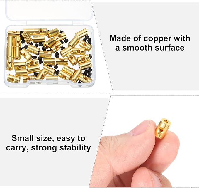 MECCANIXITY 40 Pcs Metal Locking Pin Backs, Locking Pin Keepers Clasp 9mm(H) with 4 Wrench Replacement in Storage Case for Badge, Brooch, Gold Tone