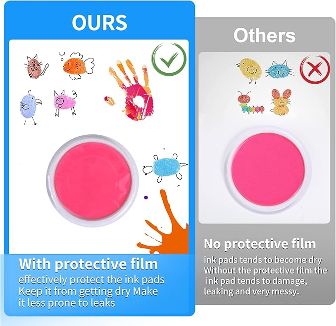 MoloTAR Craft Large Ink Pad Stamps Partner Diy Color,8 Colors Rainbow Finger Ink pad for kids (pack of 8)